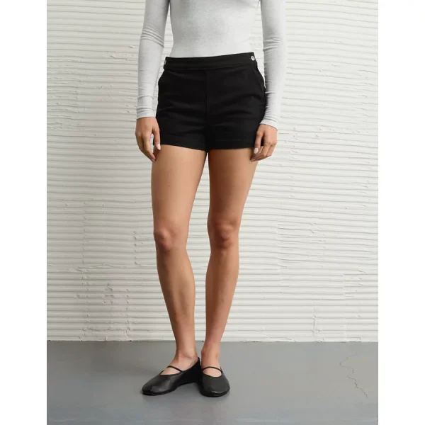 AE Stretch Denim Mom Short - Onyx Black