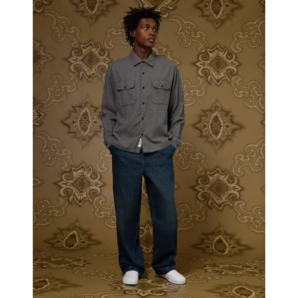 AE x Tru Kolors Brushed Flannel Shirt - Grey