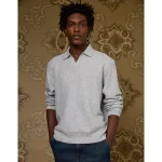 AE x Tru Kolors Long Sleeve Sweater Polo - Heather Gray
