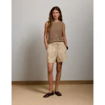AE77 Premium Pull-On Poplin Short - Bone Khaki