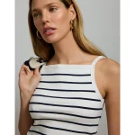 AE77 Premium Straight Neck Tank Top - White