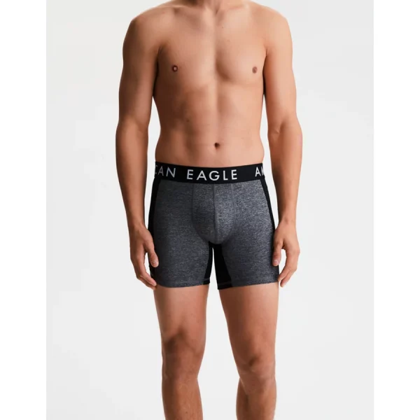 AEO Men's Cationic 6" Flex Boxer Brief - Gray