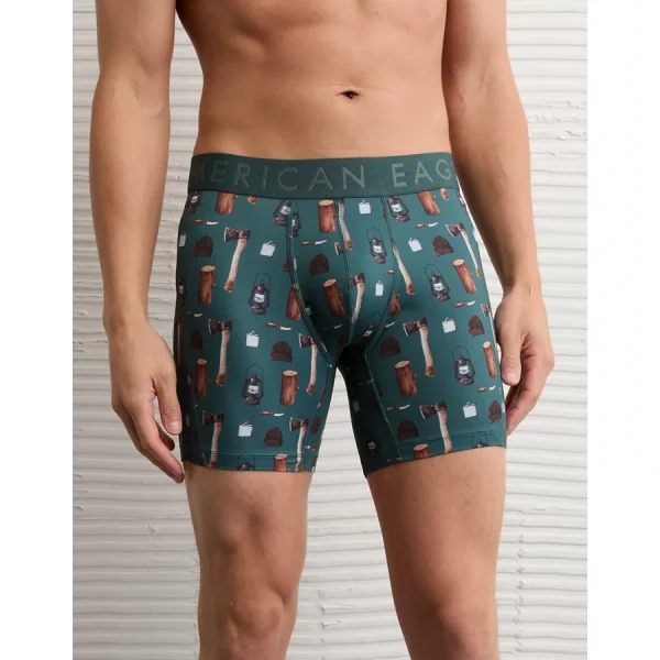 AEO Men's Lake 6" Flex Boxer Brief - Pine