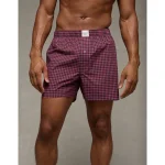 AEO Stretch Plaid Classic Boxer Short - Mauve