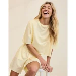 Aerie Let Loose Fleece T-Shirt - Natural Yellow