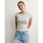 AE Boatneck T-Shirt - Light Heather Gray