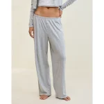 Aerie Off-Duty Pointelle Trouser PJ - Medium Heather Gray
