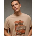 AE Boxy Ford Graphic T-Shirt - Khaki