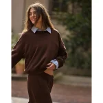 OFFLINE By Aerie Cloud Fleece Classic Crewneck Sweatshirt - Deep Earth