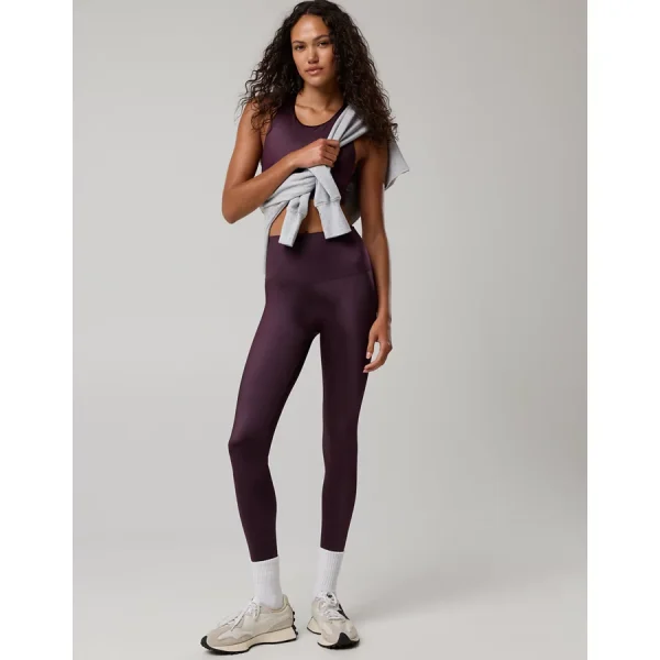 OFFLINE By Aerie Goals Gloss High Waisted Legging - Cool Berry