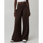 OFFLINE By Aerie Real Me Foldover Super Wide Leg Pant - Deep Earth
