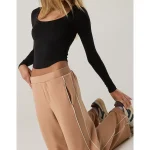 OFFLINE By Aerie Real Me Long Sleeve Scoop T-Shirt - True Black