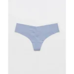 SMOOTHEZ No Show Thong Underwear - Monaco Blue