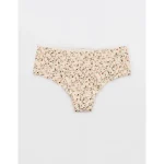 Superchill No Show Cotton Rib Mid Rise Thong Underwear - Peach