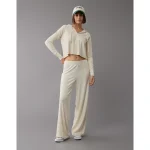 AE High-Waisted Knit Lounge Pant - Cream