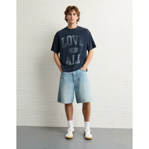 AE Pride Boxy Graphic Football T-Shirt - Navy