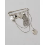 AE Silver Brooch Pin - Silver