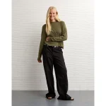 AE Soft & Sexy Long Sleeve Mockneck T-Shirt - Olive