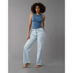 AE Stretch Curvy High-Waisted Stovepipe Jean - Light Wash
