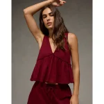 AE Sunchaser Knit V-Neck Swing Tank Top - Antique Rose