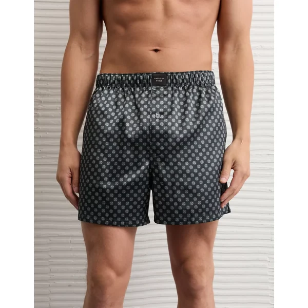 AEO Men's Satin Pocket Boxer Short - Charcoal