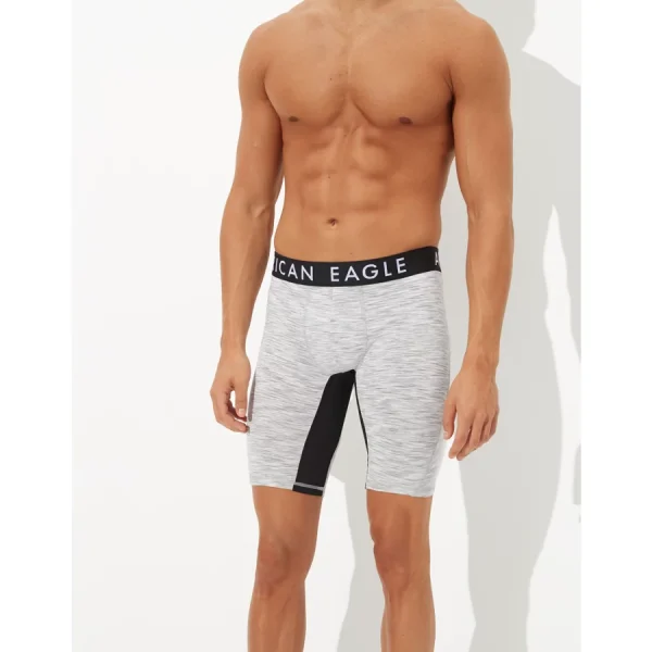 AEO Men's Solid 9" Flex Boxer Brief - Lightning Gray