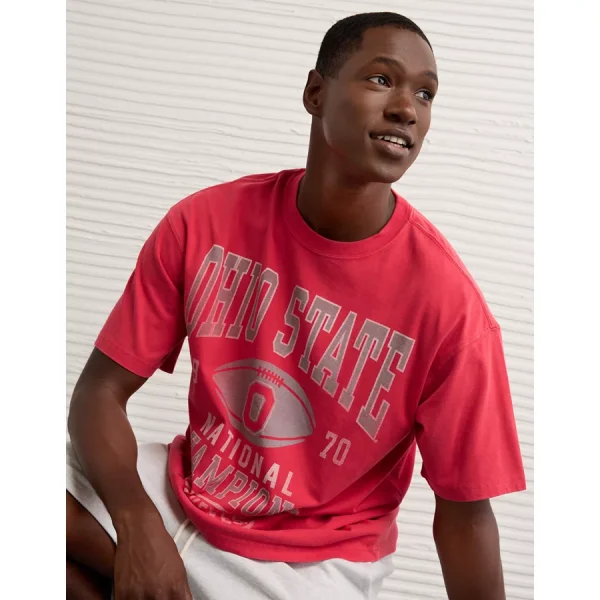 AE Boxy Ohio State Buckeyes Graphic T-Shirt - Red