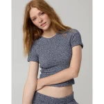 OFFLINE By Aerie Boucle T-Shirt - Royal Navy