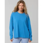 OFFLINE By Aerie Let's Stretch Long Sleeve Boyfriend T-Shirt - Sky Blue