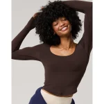 OFFLINE By Aerie Real Me Long Sleeve Scoop T-Shirt - Deep Earth