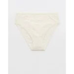 Show Off Flocked Vintage Lace High Waisted Bikini Underwear - Soft Muslin