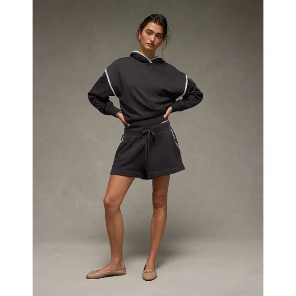 AE Contrast Stitch Fleece Short - Faded Black