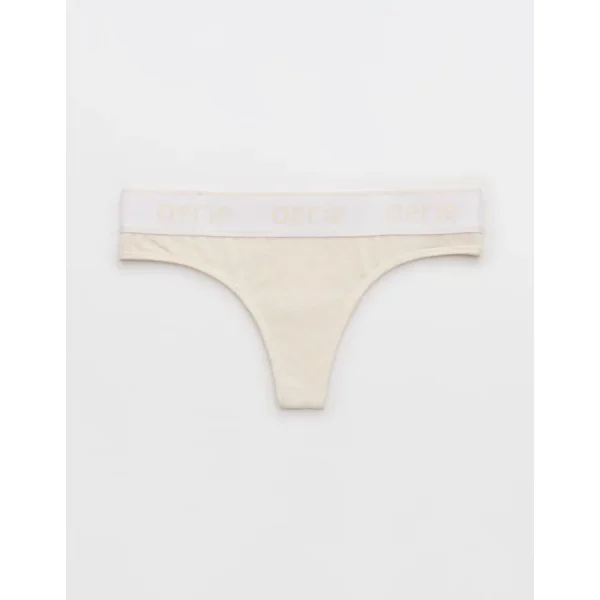 Superchill Cotton Logo Thong Underwear - Heather Frost