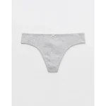Superchill Pointelle Thong Underwear - Medium Heather Gray