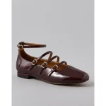 AE Multi-Strap Mary Jane Flat - Burgundy