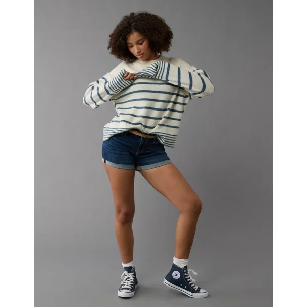 AE Next Level Curvy Low-Rise Denim Midi Short - Dark Ink