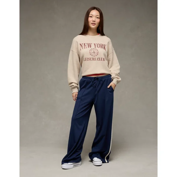 AE Sporty Graphic Sweatshirt - Oatmeal Heather
