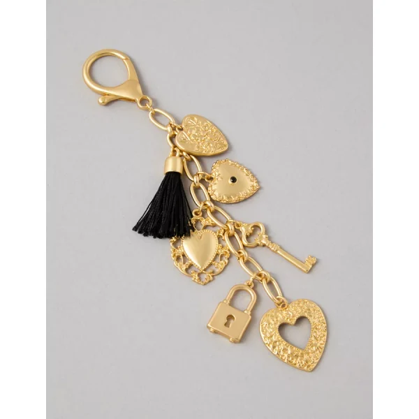 AEO Gold Toned Locket Bag Charm - Gold