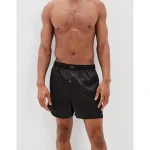 AEO Men's Solid Satin Pocket Boxer Short - Black