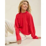 Aerie Cozy Mock-Neck T-Shirt - Bright Red
