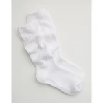 Aerie Marled Slouchy Socks - White