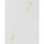 Athra Bubble Letter Necklace - Gold