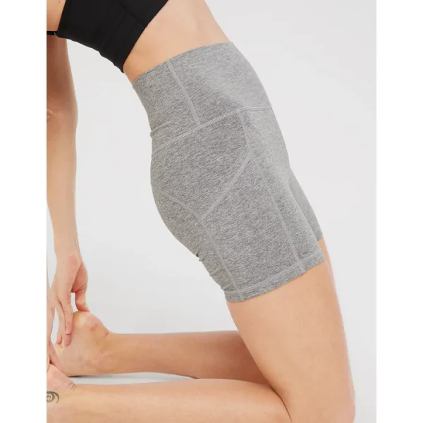 OFFLINE By Aerie The Hugger 5" Pocket Bike Short - Medium Heather Gray