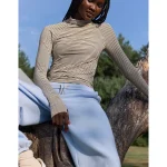 OFFLINE By Aerie Thumbs Up Long Sleeve Turtleneck Shirt - Black