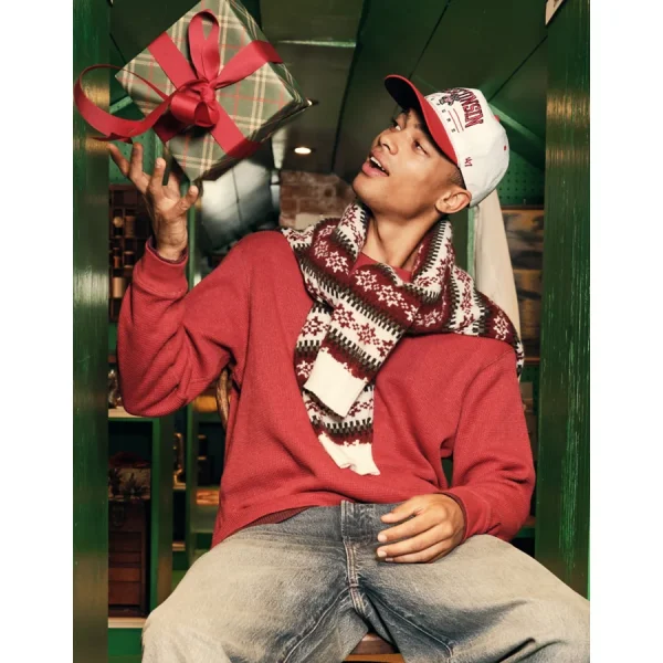 AE Cozy Waffle Thermal T-Shirt - Brick Red