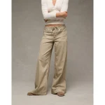 AE Dreamy Drape Stretch Low-Rise Ultra Wide-Leg Pant - Green