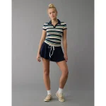 AE High-Waisted Knit Mini Skort - Navy
