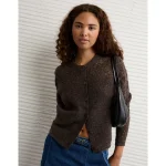 AE Knit Lace Cardigan - Brown