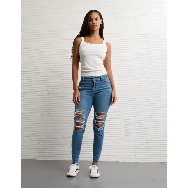 AE Next Level Curvy Ripped High-Waisted Jegging - Campus Brights
