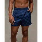 AEO Men's Satin Pocket Boxer Short - Navy